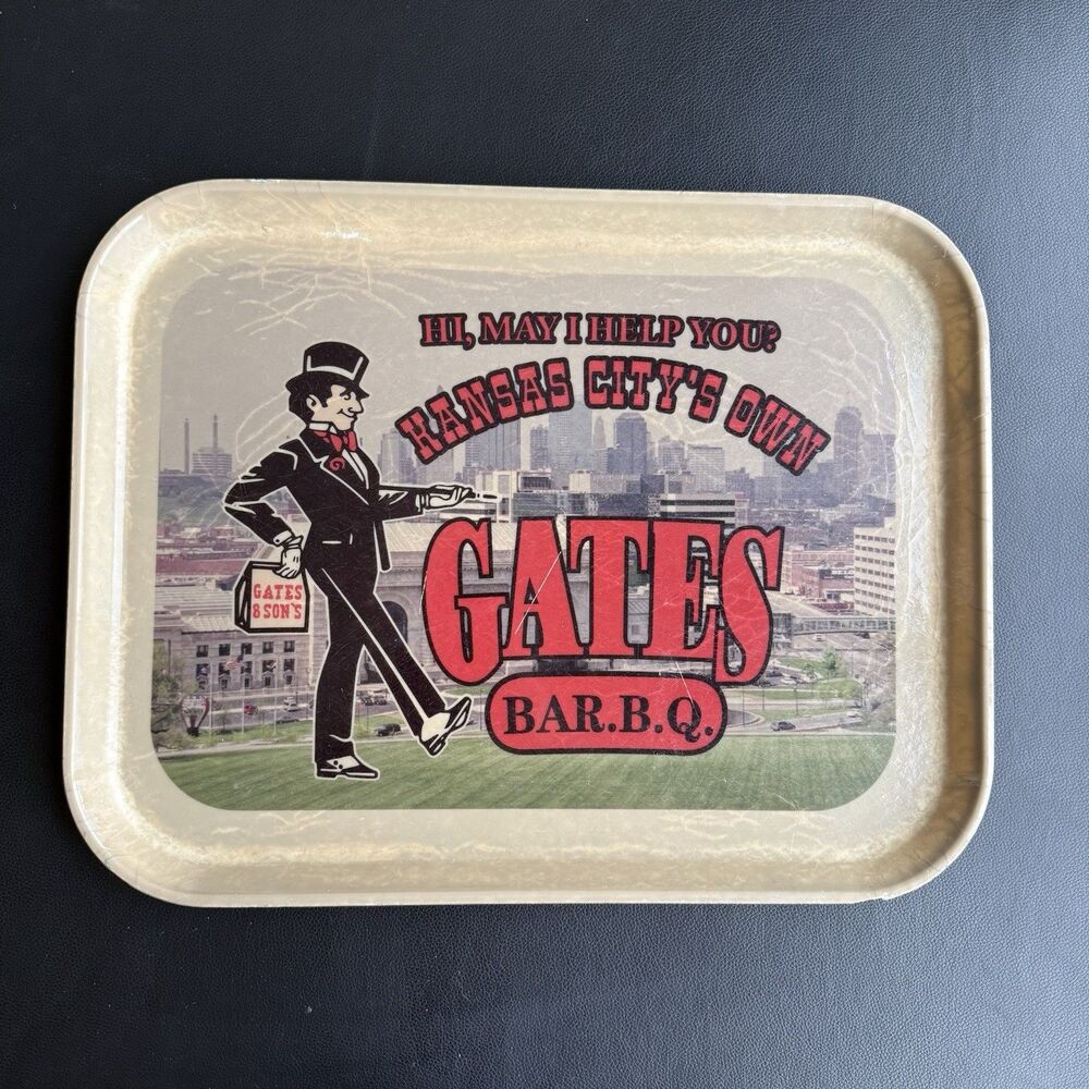 Gates BBQ Kansas City Missouri Restaurant Ware Tray Souvenir BAR.B.Q. Rare